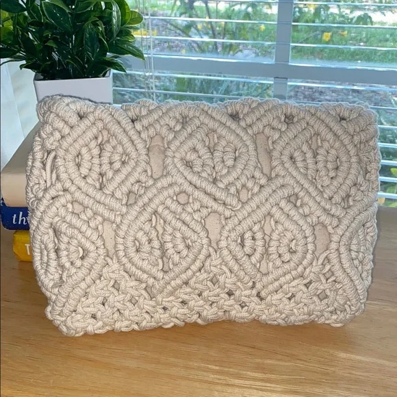 Zara Cream Macramé Shoulder Bag - Picture 2 of 7